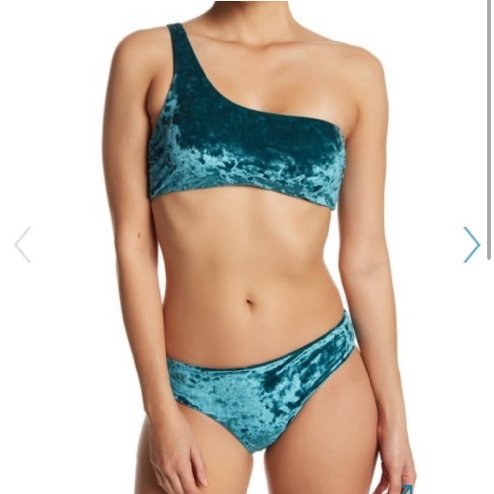 New Red Carter Teal Velvet Bikini Set sz Small